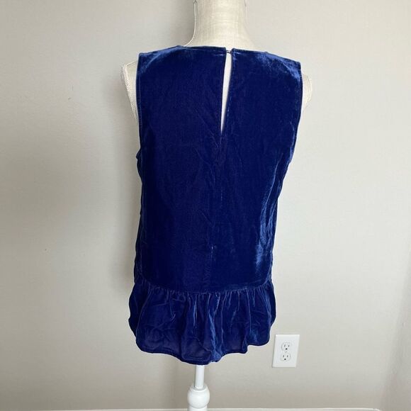 J. Crew Velvety Blue Sleevless Top Size 4 - Picture 3 of 7